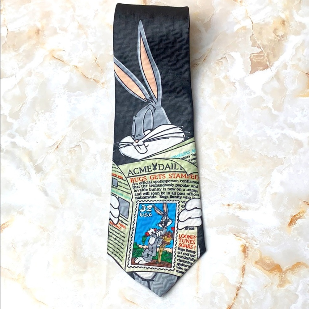 Vintage 1997 looney tunes Bugs Bunny tie